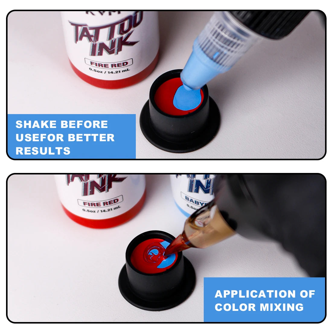 KVM 0.5oz 28 Colors Professional Tattoo Ink for Body Art Natural Plant Micro Pigment Permanent Tattoo Ink for Body Art Paint
