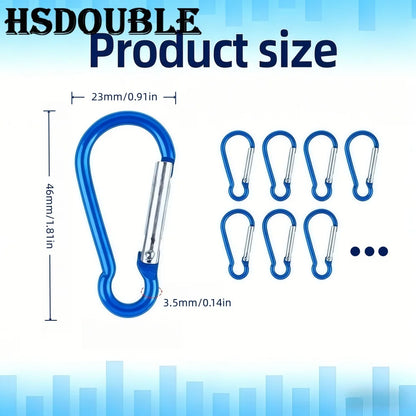 5-100Pcs Aluminum Carabiner Key Chain Clip Outdoor Camping Keyring Snap Hook Water Bottle Buckle Kit Climbing Accessories