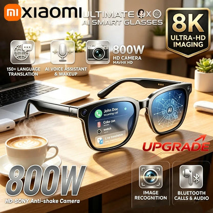 Xiaomi Upgrade Smart AI Glasses 800W HD 8K Shooting Camera Photo Video Voice Call Translation Bluetooth AI Motorcycle Glasses