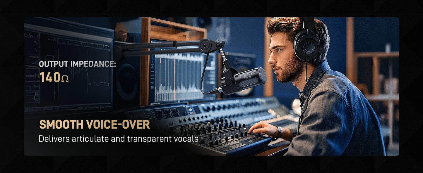 FIFINE XLR Dynamic Microphone for Recording,All Metal Podcast Mic for Streaming,Compatible with Mixer/Audio Interface-TANK1