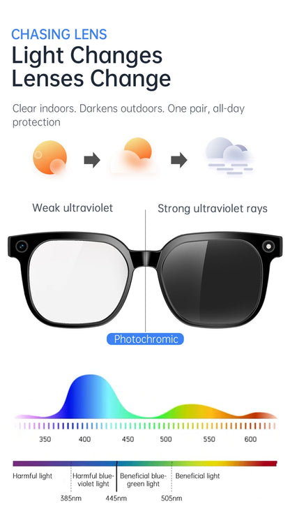 Xiaomi AI Camera Glasses Multi-functional 4K 800MP Photochromic Smart Glasses Anti-shake Shooting Tech With 290mah Large Battery
