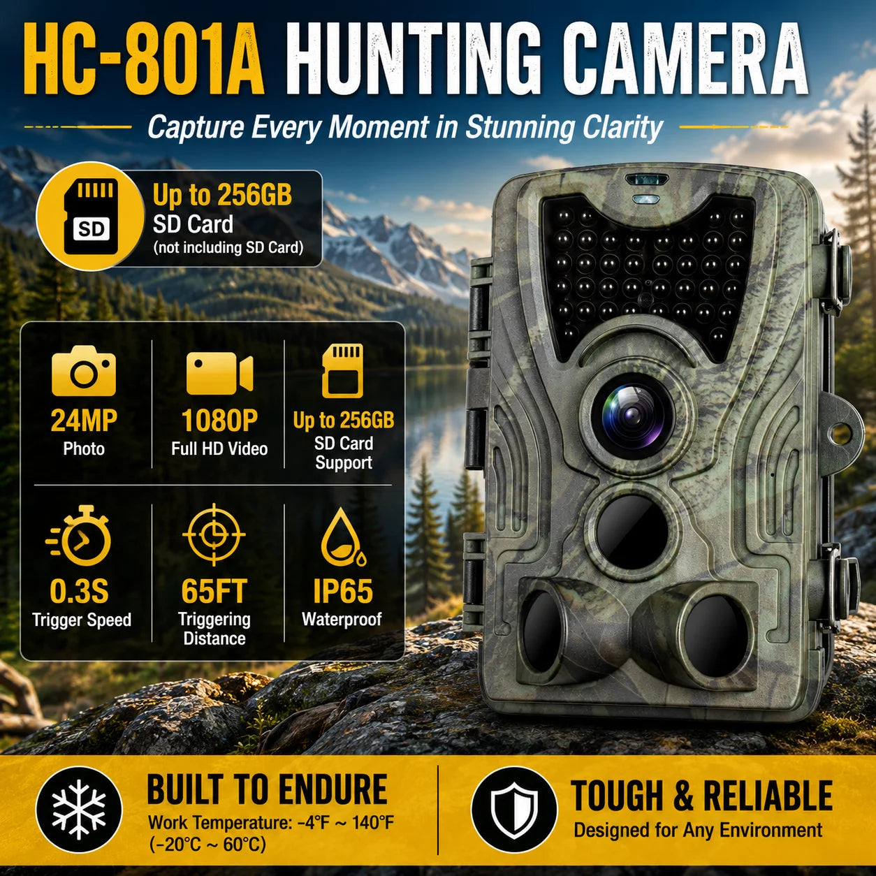 Suntekcam HC-801 Series APP Control 4G 20MP 1080P Hunting Trail Camera Wireless Wildlife Cameras 0.3S Trigger Night Vision