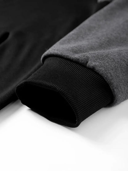 Herr Oversized Hoodie med Dragkedja – Casual Sweatshirtjacka, 3 Färger