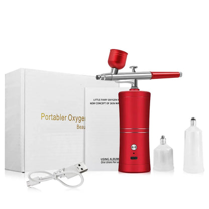 Trådlös Airbrush med Kompressor – 0,3mm Dubbel-action, Laddningsbar, för Konst, Naglar & Modeller