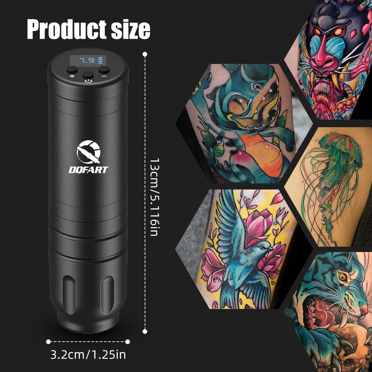 DQFART Tattoo Kit High Quality Tattoo Pen Kit For Beginners Makeup, Tattoo Machine New Cool Tattoo Power Supply Tattoo Gun Kit