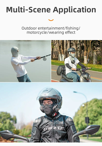 ROCKBROS Women Men's Balaclava Sun Protection Electric Bicycle Motorcycle Full Face Mask Ice Silk Headgear Cycling Spring Summer