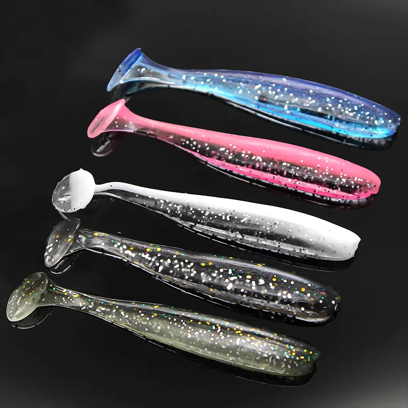 Bazooka Shad Worm Fishing Soft Lure Big Silicone 90 100mm Bait T Tail Easy Shiner Wobbler Swimbait Pesca Trout Pike Bass Winter