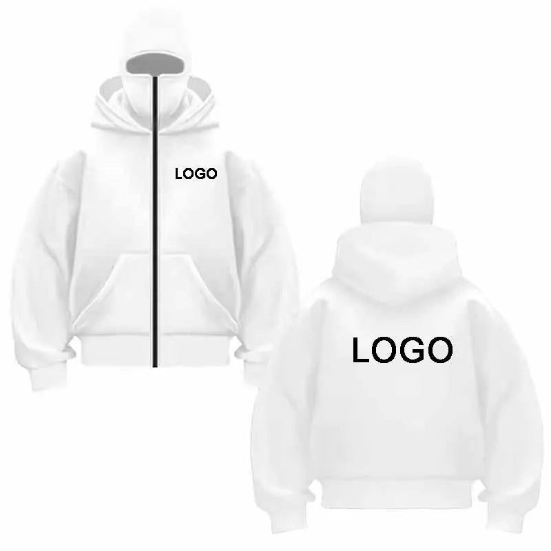 Hoodie Dubbelhuva & Ninja-mask Eget Tryck – Dragkedja | Reklamkläder & Profilprodukter