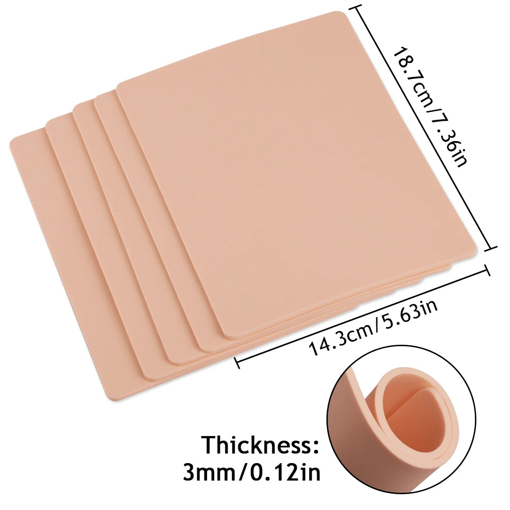 Tatueringsövningshud 3 mm Dubbelsidig Silikon – Blank Fejkhud för PMU, Microblading & Tatueringsteknik 1–10-pack 2026