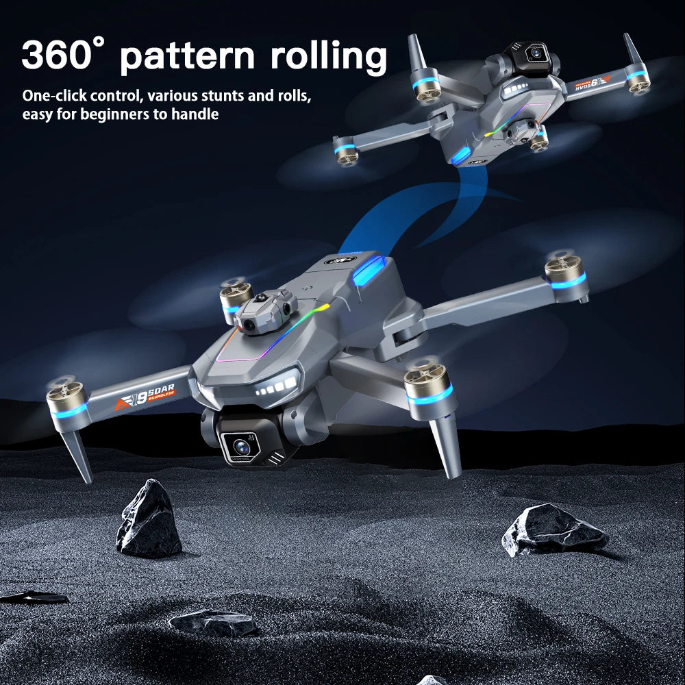 AE19 Drone, High-Definition Dual Camera, 8K Professional Obstacle Avoidance, Folding Quadcopter Toy, Remote-Controlled Aircraft