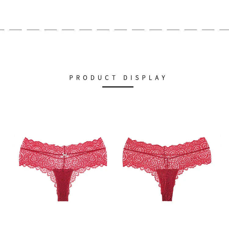 TERMEZY Women Sexy Thongs Lace Panties Low-waist Briefs Intimates Underwear Female G-String Breathable Lingerie Temptation Panty