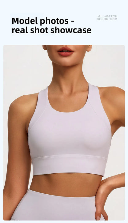 Dam Sport-BH Yoga Linne – Halterneck Inbyggda Kuddar Högintensiv StötDämpning Tennis, 5 Färger S–XXL