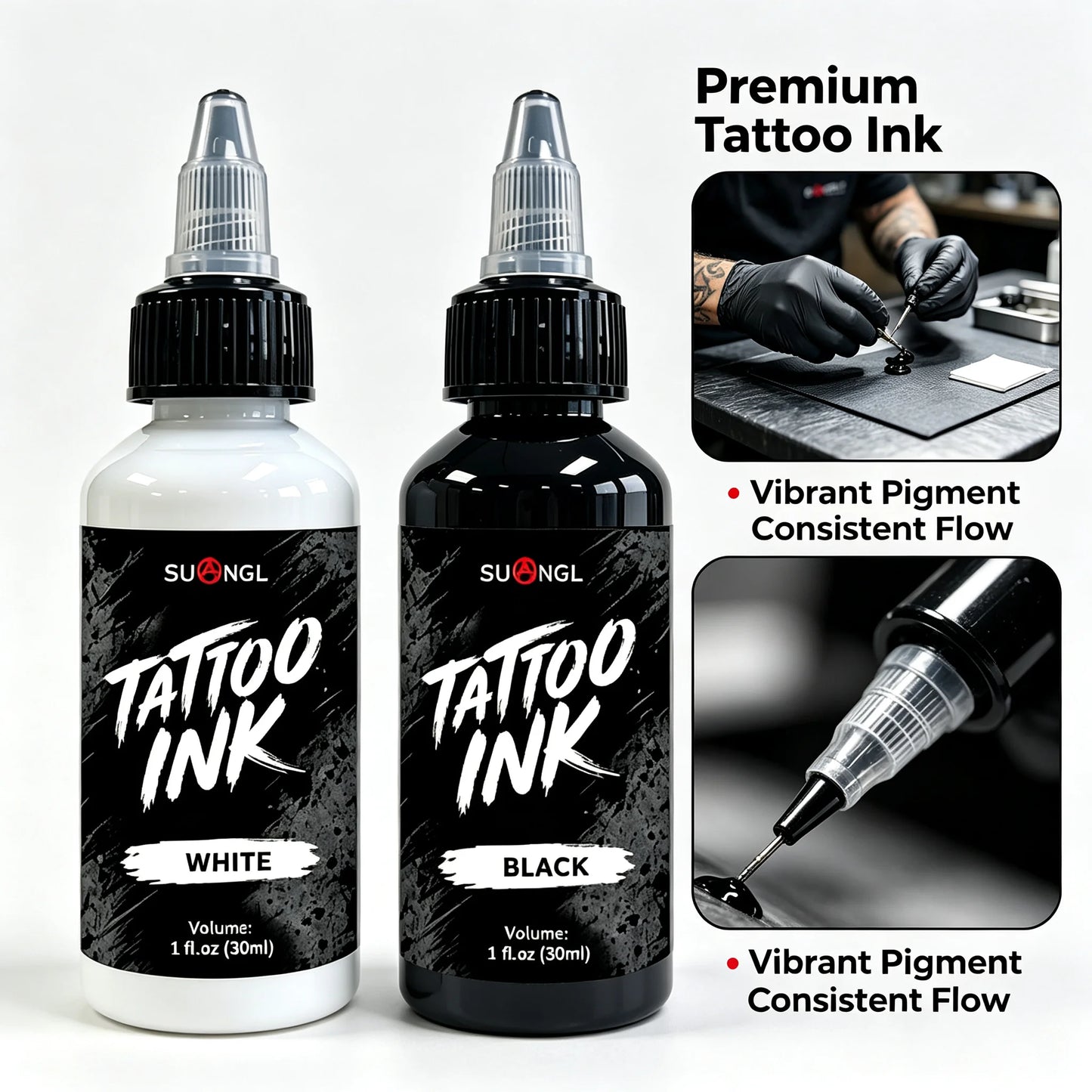 SUANGL Tattoo Ink White 60ml Colorant Black White Tattoo Ink High Quality Professional Tattoo Supplies
