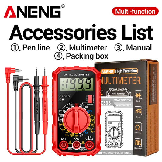 ANENG Digital Multimeter SZ308/SZ309 – AC/DC Spänning, Ström, Resistans, LCD-display