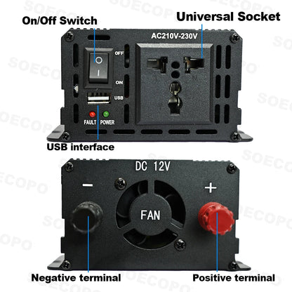 SOECOPO Komplett Off-Grid Solcellskit 7000W Peak – Flexibel Panel + 750W Inverter + LCD-regulator 12V till 220V, EU-lager Polen