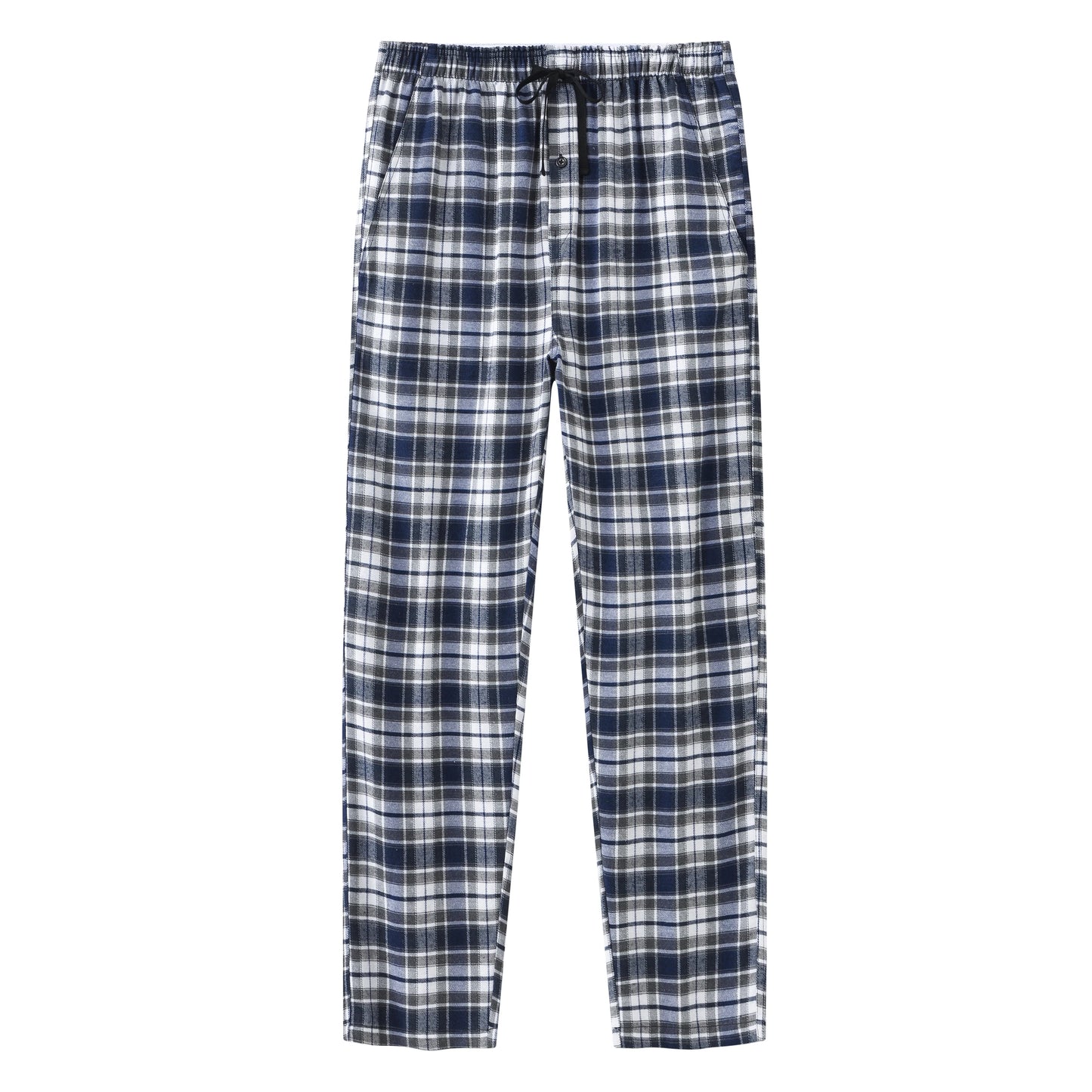 Men's 3Pcs Pajama Sleeping Pants Cotton Plaid Pjs, Long Plaid Print Sleepwear Pajama Pants with Elastic Waist Homewear