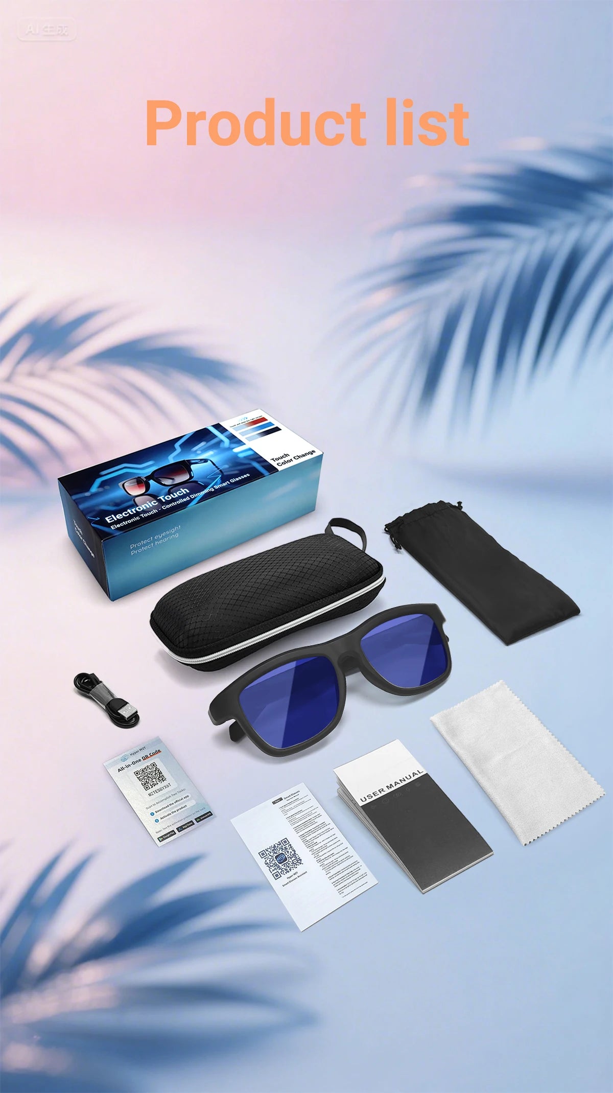 Touch Automatic Color Changing Dimming Bluetooth 5.4 Voice Assistant AI Smart Translation Music Glasses Men UV400 Protection