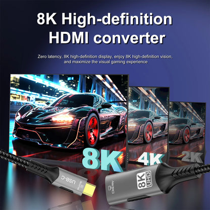 8K@60Hz 8K USB C to HDMI 2.1 Cable Adapter Type C to HDMI Cable for Thunderbolt 3 Compatible with MacBook Pro IPad pro Laptop