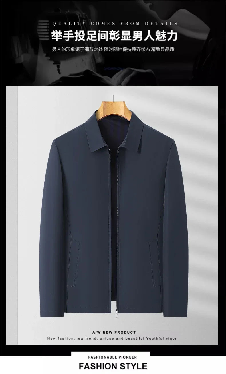 Herr Businessjacka – Smart Casual Kavajtröja med Nedfälld Krage, Vår & Höst, 4 Färger