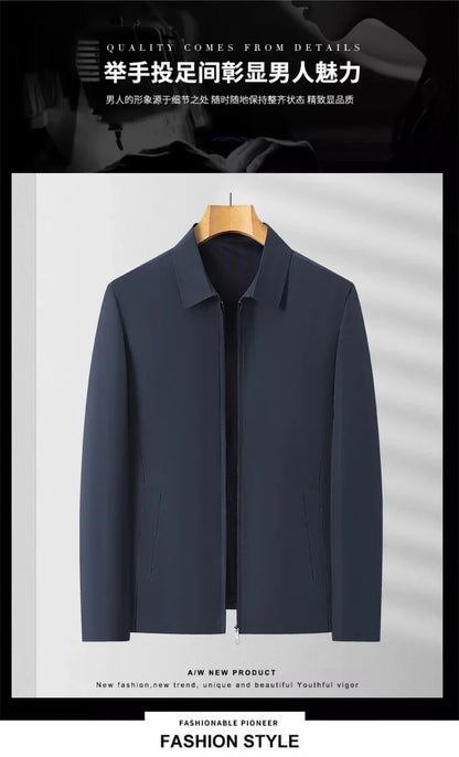 Herr Businessjacka – Smart Casual Kavajtröja med Nedfälld Krage, Vår & Höst, 4 Färger