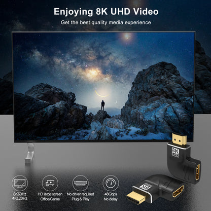 HDMI 2.1-adapter med 90° eller 270° vinkel – 8K 60 Hz