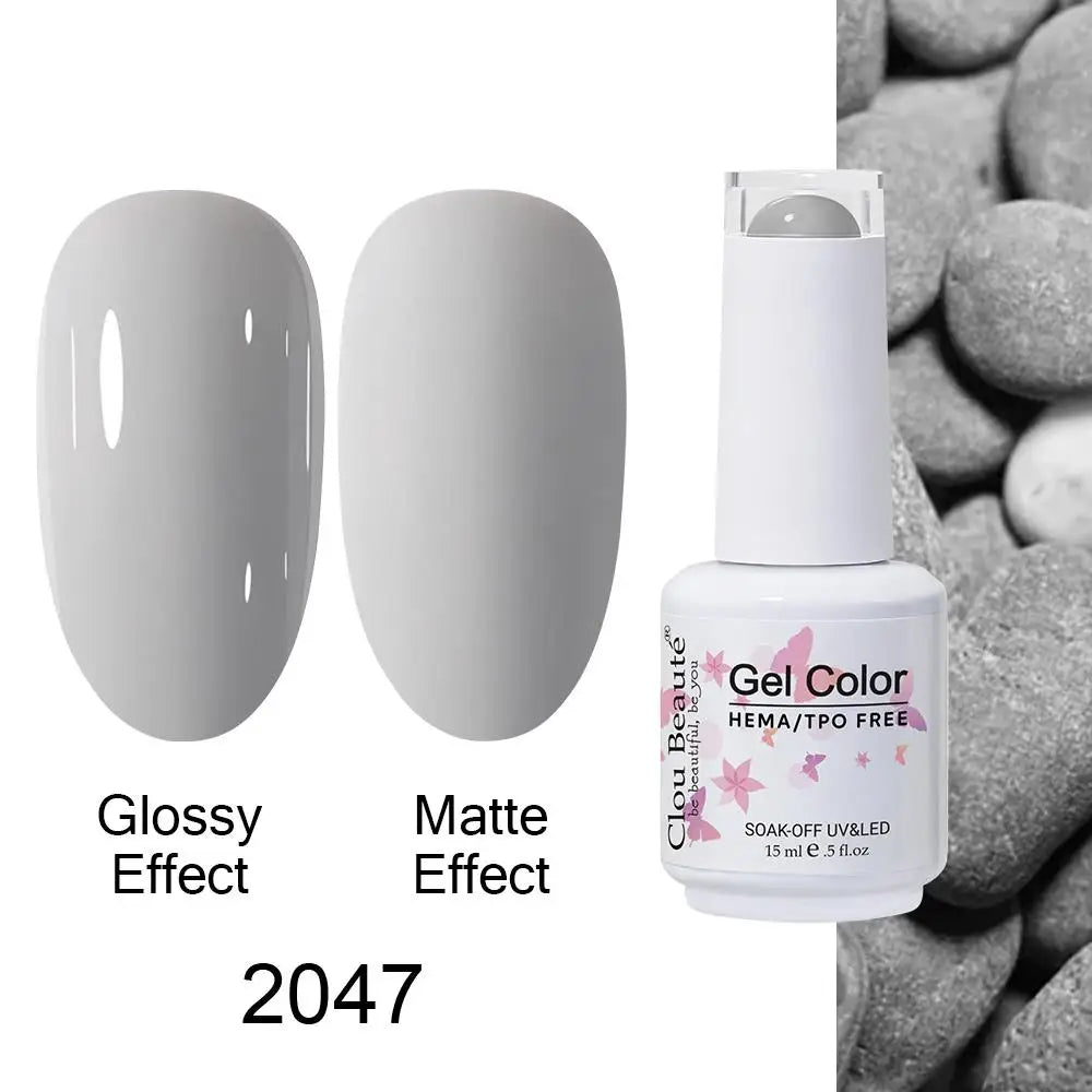 Clou Beaute Gel Nail Polish Neon Brown Royal Blue Red Green Pastal Nude Nail Art Varnishes Gel Lacquer Top Coat UV Gel Nail
