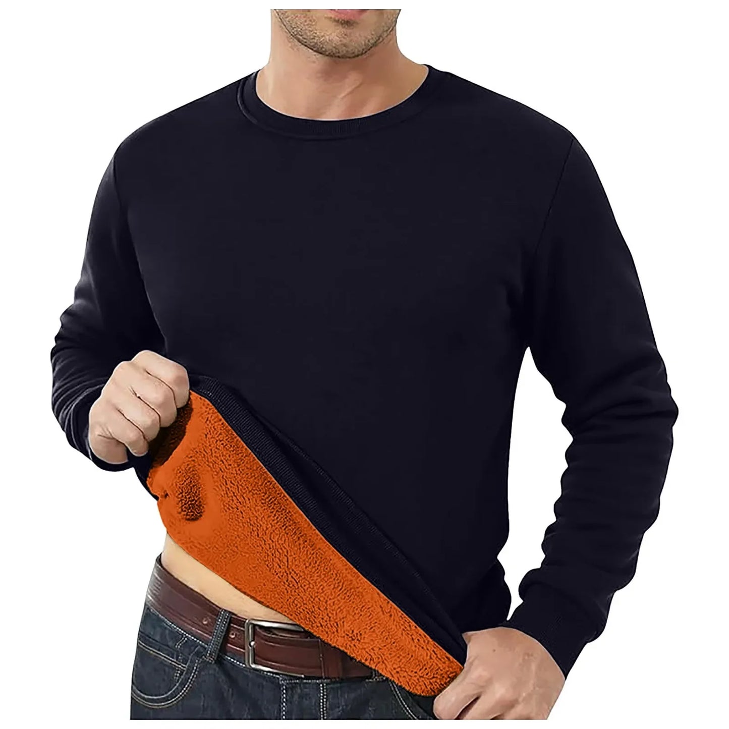 Men Thermal Underwear Gold Fleece T Shirt Men Young And Middle Padded Thickened Cold Casual Hoodie Windbreaker Male Clothes