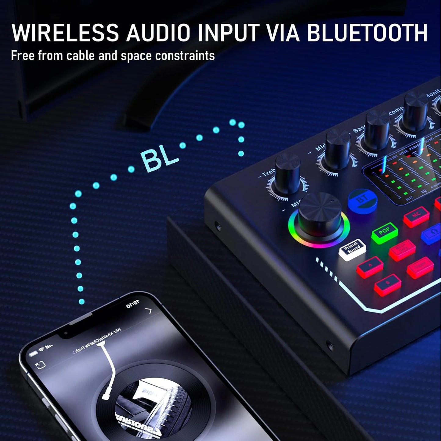 Podcast Equipment Bundle with BM800 Studio Microphone, Live Sound Card with DJ Mixer Effects, Suitable for Live Game, Streaming