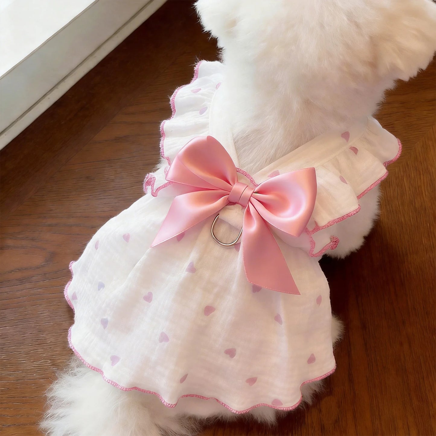 Cat Summer Dress Anti Shedding Thin Pet Clothes Leash D Ring Breathable Kitten Small Dog Puppy Cute Ragdoll Style Princess Skirt
