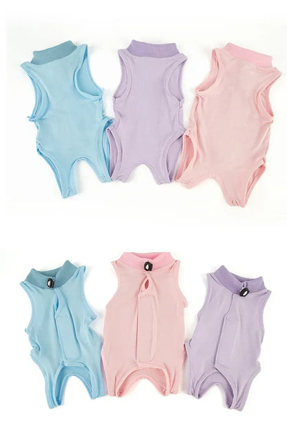 Soft Cat Recovery Vest Anti Licking Kitten Surgery Suit Pet Sterilization Jumpsuit Comfortable Weaning Clothes for Daily Care