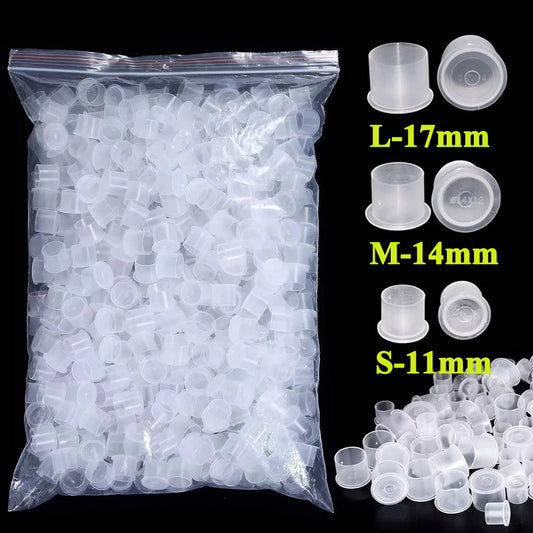 Gakonp Engångs Tatueringsbläckkoppar – Självstående Plastik S/M/L 11mm 14mm 17mm Spillskydd 100–1000-pack 2026