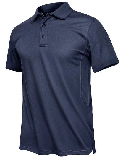 TACVASEN Summer Polo Tee Shirts Men's Short Sleeve Quick Dry T-shirt Breathable Work Shirt Fishing Hiking Golf Polos Top Man