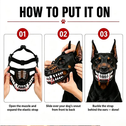 Latex Dog Mask With Blood In Pet Teeth Interesting Adjustable Elastic Cat Dog Mask Halloween Party Pet Dressing Headgear
