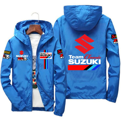 Racingjakka för Herr – Tunn Polyesterjakka med Dragkedja, Casual Sportswear i 10 Färger och Storlekar S–7XL