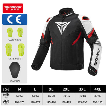 Motorcycle Jacket Summer Breathable Moto Riding Jacket Wear-resistant Motorbike Jacket Detachable protective equipment