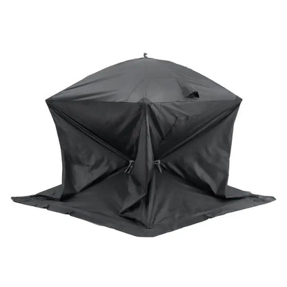 Ice Fishing Shelter, 2.3 X 2.3 X 2 M, Portable Pop-Up Fishing Tent for 3-4 Persons, Waterproof 300D Oxford Fabric, with Anchors, Ropes, Carry Bag, for Winter Fishing, Black