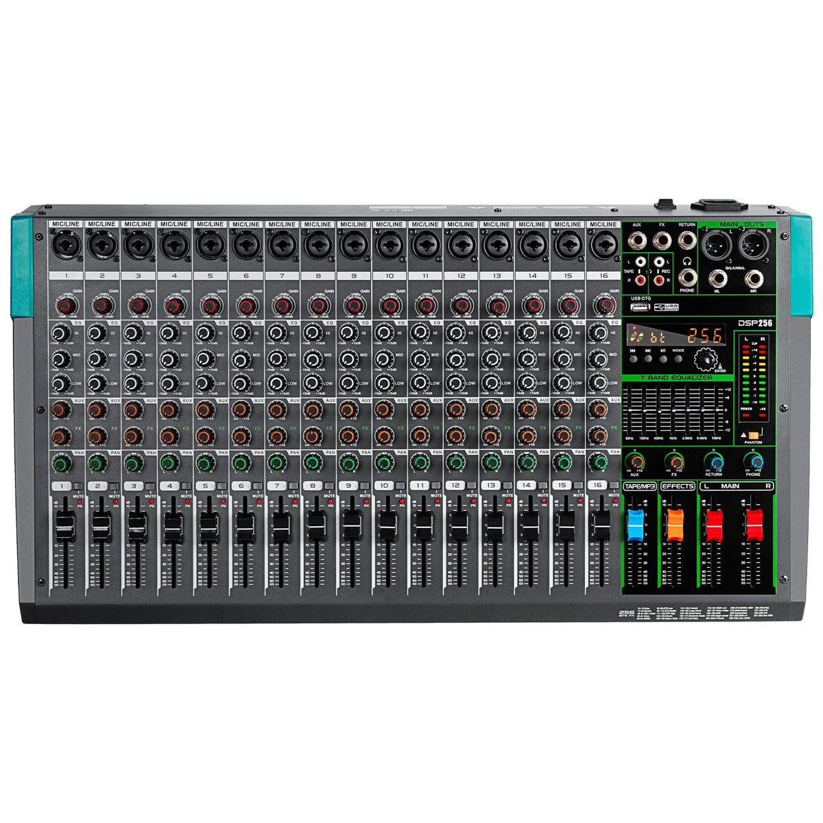 Depusheng MG16 16-kanals ljudmixer med USB och Bluetooth