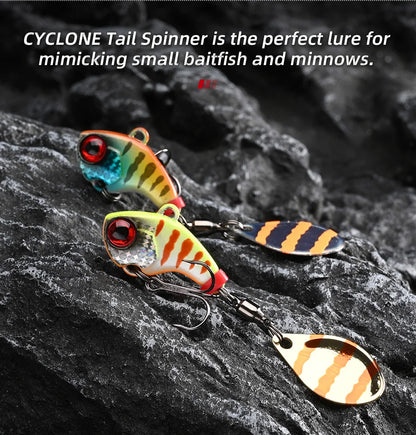 ALLBLUE CYCLONE Tail Spinner Metal Vib Shad Casting Shore Jig Vibration Jigging Blade Spoon Fishing Lure Artificial Bait Tackle
