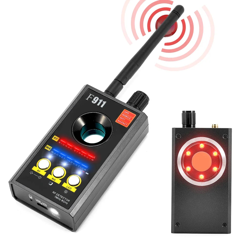 F911 Hidden Camera Detectors, Anti Spy Camera Finder, GPS Tracker Detectors, Bug & Hidden Devices Detector