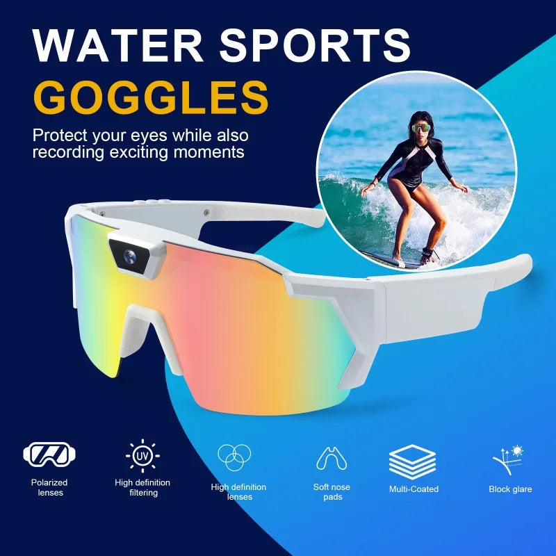 HD Smart Video Glasses Action Camera Sunglasses Wifi Glasses Sports Glasses Outdoor Bicycle Motorcycle Driver Recorder Walk Cam