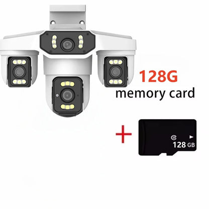 15MP Wifi IP Camera Three Lenses 8K PTZ Four Lens Outdoor Smart Home Wireless Surveillance Cameras Onvif Baby Monitor YOOSEE