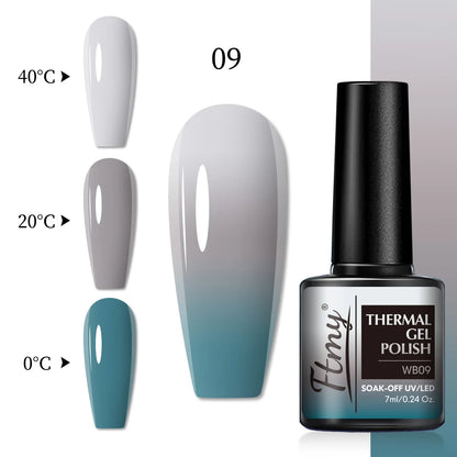 Color Changing Gel Nail Polish, Temperature-Sensitive, 7ml, Lead-Free, No Fragrance, Nail Art Manicure Gel Polish For Salon Use