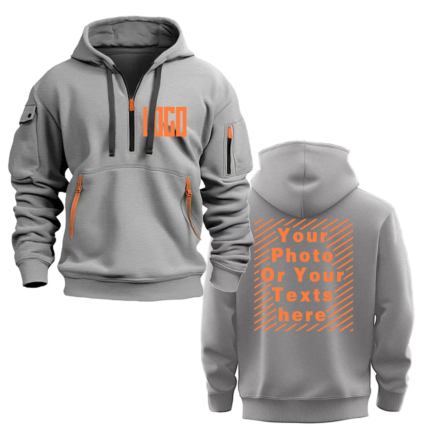 Unisex Hoodie med Eget Tryck – Lös Passform, Flera Fickor | S–XXXL