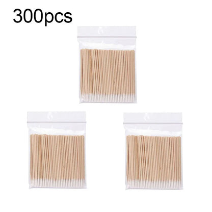 100/300/500Pcs Nails Wood Swab Cleaning Sticks Wooden Cotton Head Bud Tip Manicure Detail Corrector Nail Polish Remover QJB01