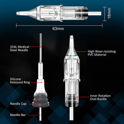 20/10PCS EMALLA Cartridge Tattoo Needles RL RS M1 RM Disposable Sterilized Safety Cartridge Needle for Rotary Tattoo Machine Pen