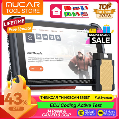 THINKCAR THINKSCAN 689BT diagnostikverktyg och tillbehör