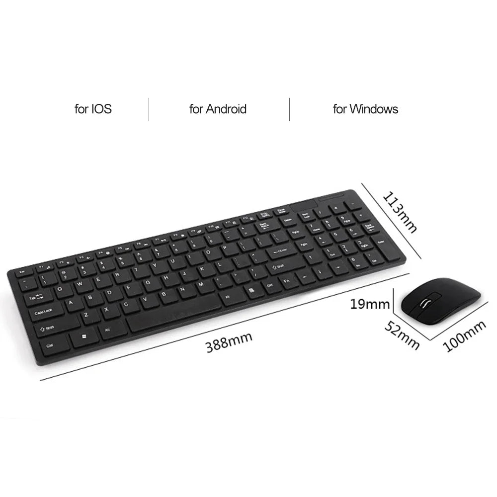 Spanish/Hebrew/Russian/Korean New 2.4G Wireless Keyboard and Mouse set For Laptop iPad PC Desktop For Android IOS Windows