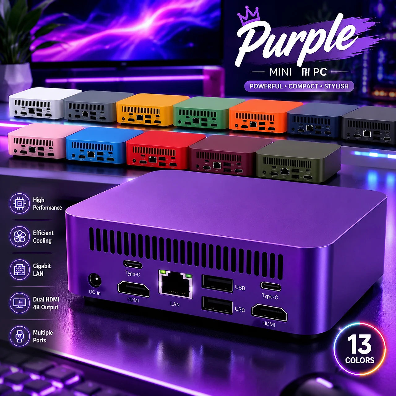 Intel Core i9 10980HK Ultra Compact Mini PC 16GB RAM 2TB M.2 SSD WiFi6 BT5.2 4K Display Gaming Office Workstation Pro