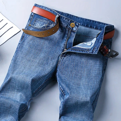 Business-jeans för herr – rak passform, stretch-denim, casual och kontor