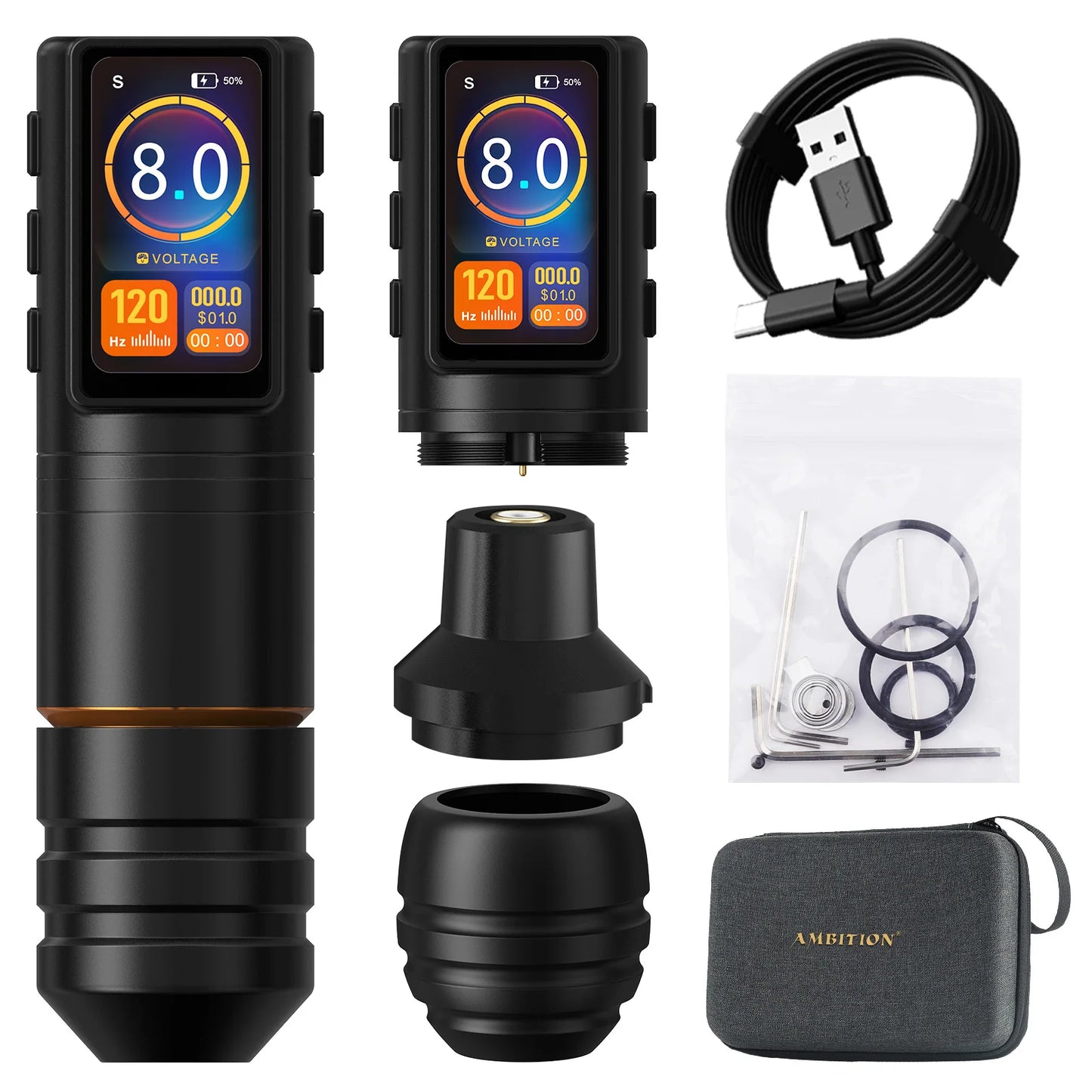 Ambition Ninja Pro+ Wireless Tattoo Machine Billing Battery Professional Rotary Pen Strong Coreless Motor 2000mAh for Artister